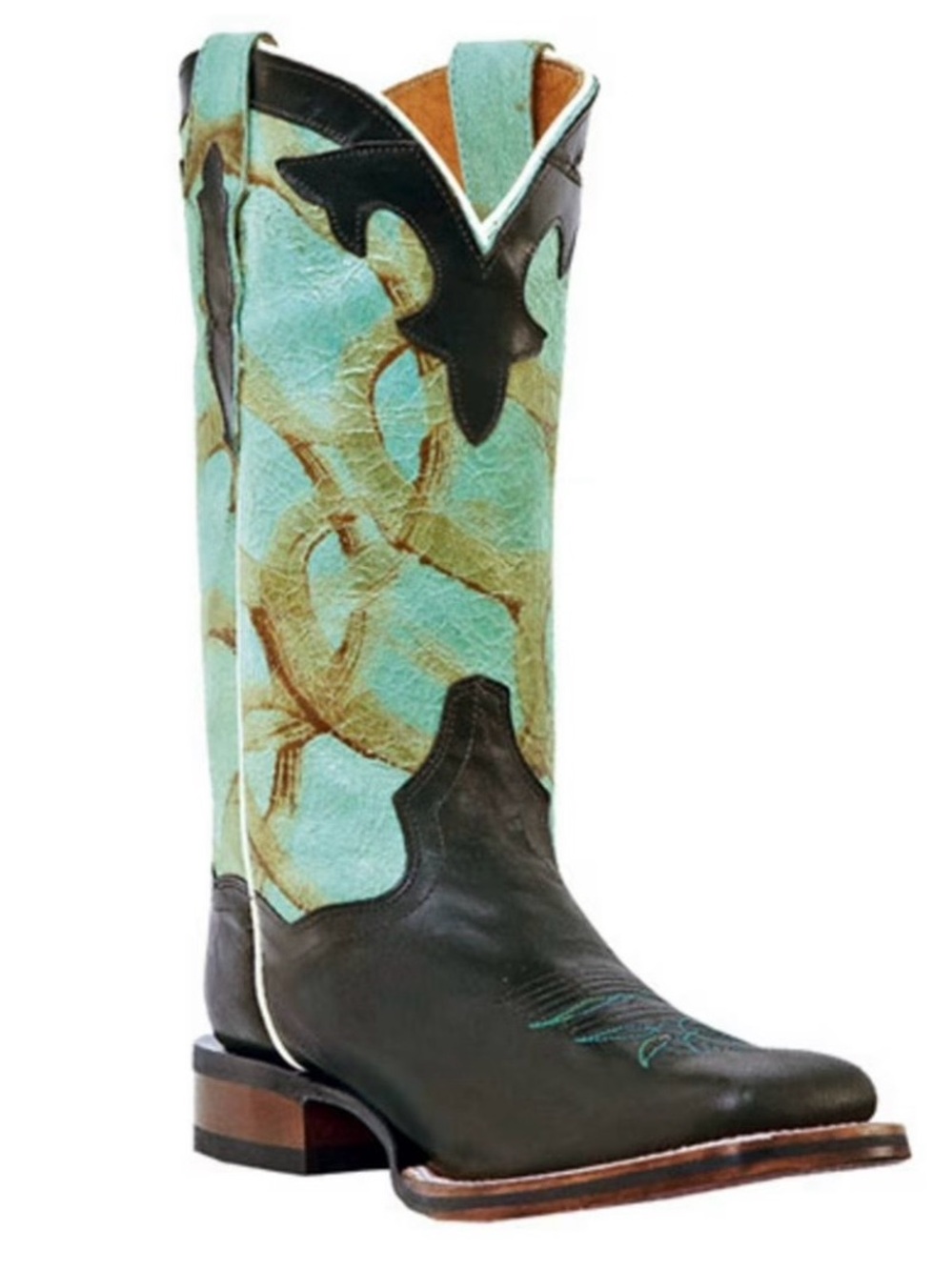 Dan Post Vintage Turquoise and Brown leather Women's Western Cowboy Boot